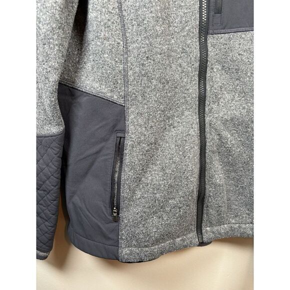 ATHLETA Truckee Jacket Heather Gray Women's XL Track Coat Full Zip Quilted - Picture 9 of 9